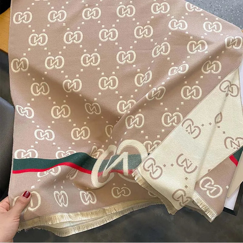 Fashion Double Sides Letters Good Acrylic Cashmere Scarf Shawl Winter Neckerchief Women Summer Travel Cape Wraps Long