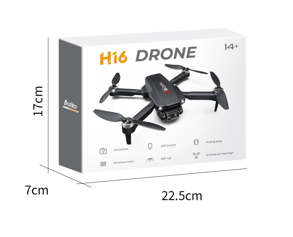 KBDFA New Drone H16 GPS Professional Dual Camera Dron Quadcopter  Brushless Aerial Photography Laser Obstacle Avoidance RC Toy