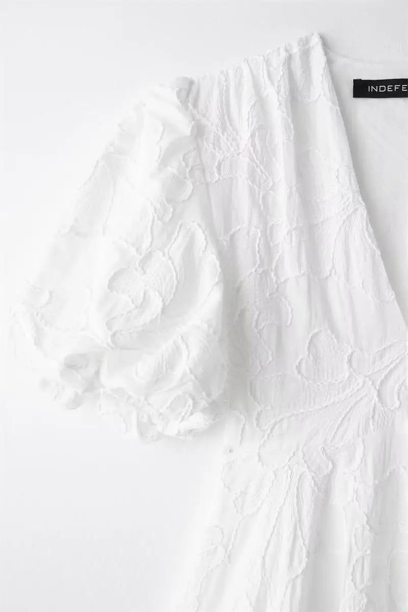 2024 New Embroidered Dresses Summer Women's Fashion Slim V-neck Elegant Vacation Mini Women's Dress Youth Street Party Dress