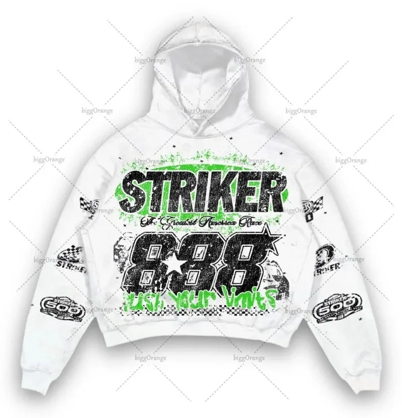 2024 American style hoodie letter print pullover sweatshirt hoodie Harajuku retro super sweatshirt high street fashion ins top