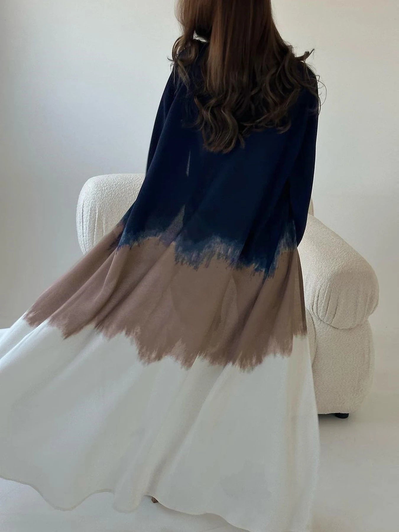 Tie-Dyed Long Dress Party Evening Robe Abaya  Women Muslim Moroccan Kaftan Ramadan Jalabiya Islam Dubai Women's Clothes