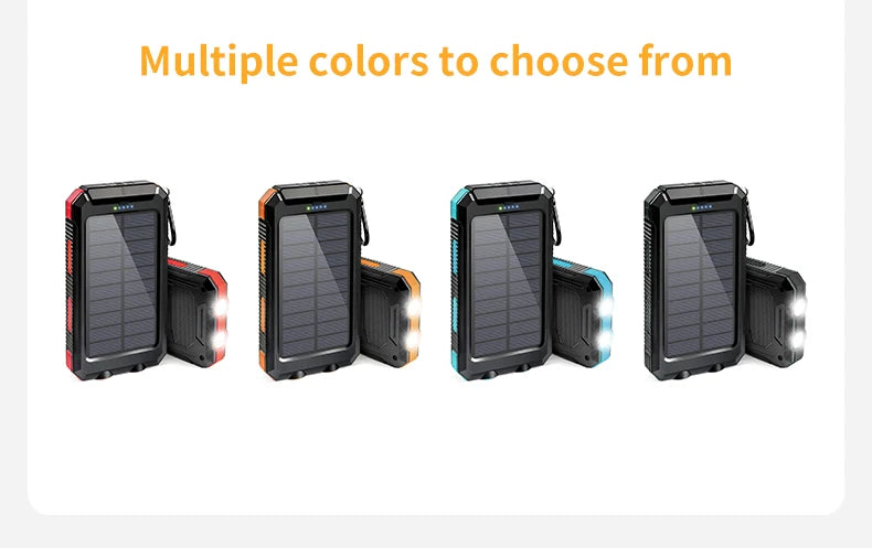 Waterproof Outdoor Solar Power Bank 20000mAh Dual USB Travel Outdoor Solar Mobile Phone Charger Solar Powerbanks For Camping