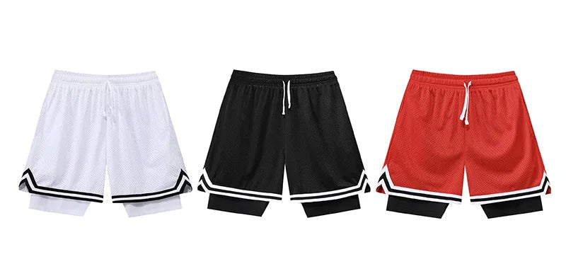 Fake Two Basketball Shorts Loose American Anti-light Men Women Ball Pants Summer Quasi-training Running Sports Five-point Pants