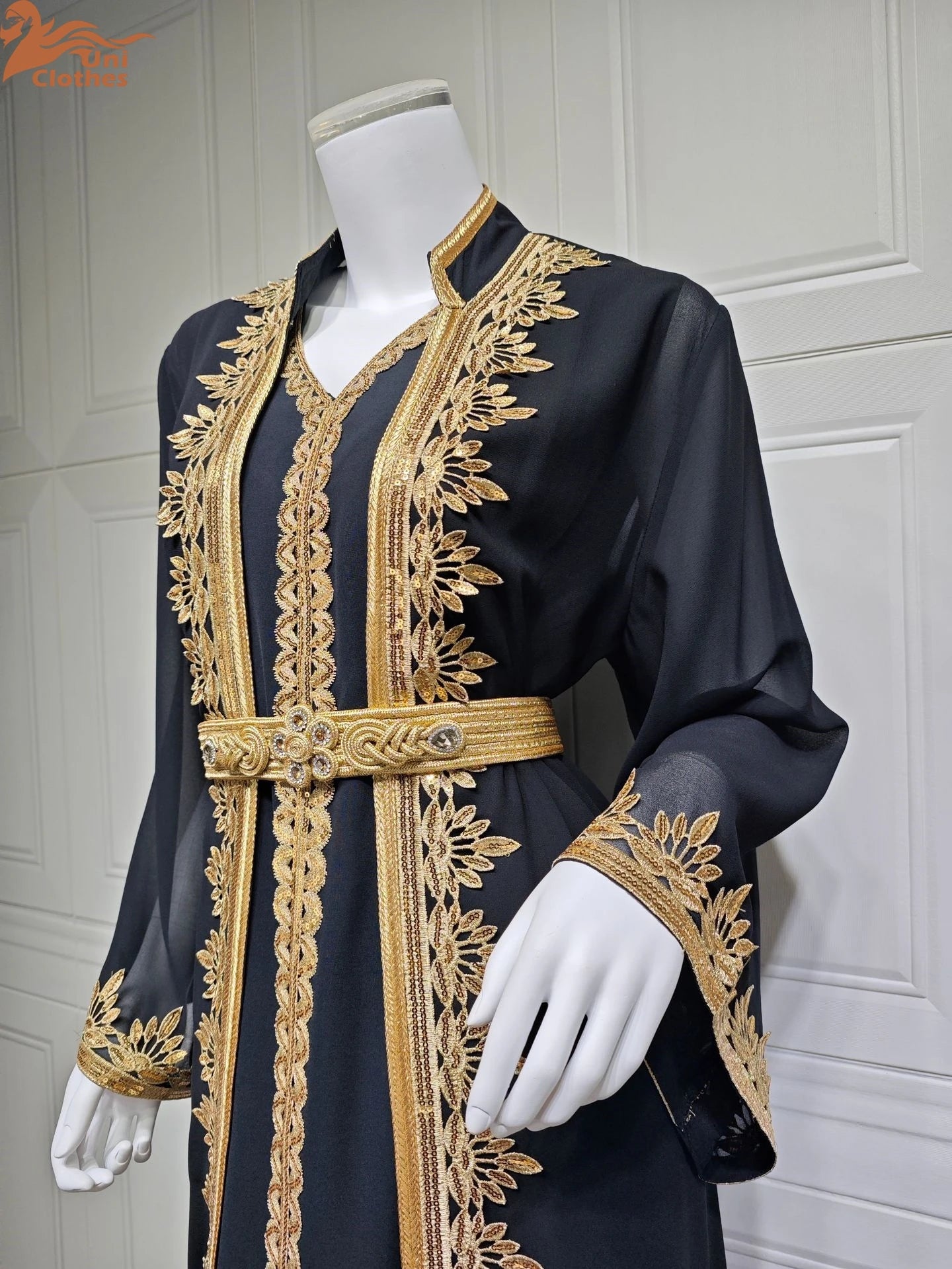 Muslim Sets Women Embroidery Evening Dress Dubai Abaya Turkey Kaftan Eid Djellaba Ramadan Morocco Caftan Jalabiya Vestido AB422