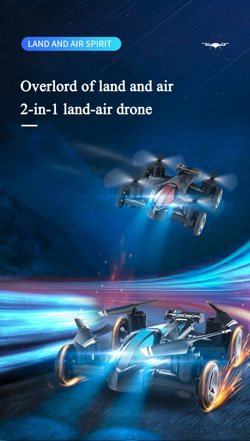 JJRC 2in1 Mini Drone Air-Ground Flying Car 2.4G Dual Mode Racing Professional RC Car Quadcopter Drone Children Off-road Toy Dron