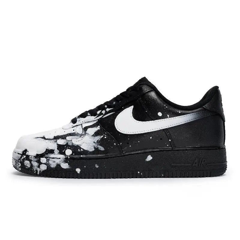 [Custom Men's dark White Flame S-BOX]Nike Air Force 1 07 811 Manufacture Gothic White Flame Special Shoe Box Low-Top Skateboa