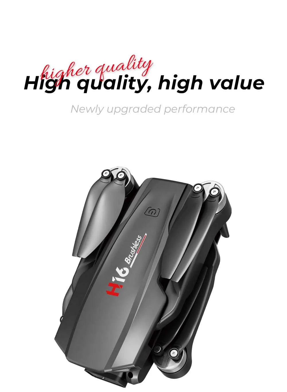 KBDFA New Drone H16 GPS Professional Dual Camera Dron Quadcopter  Brushless Aerial Photography Laser Obstacle Avoidance RC Toy