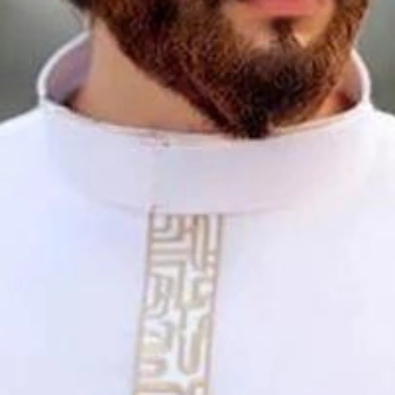 2024 New Cross-border Amazon Arabic Men's Robe Wholesale European and American Muslim Printed Clothing Men's Robe