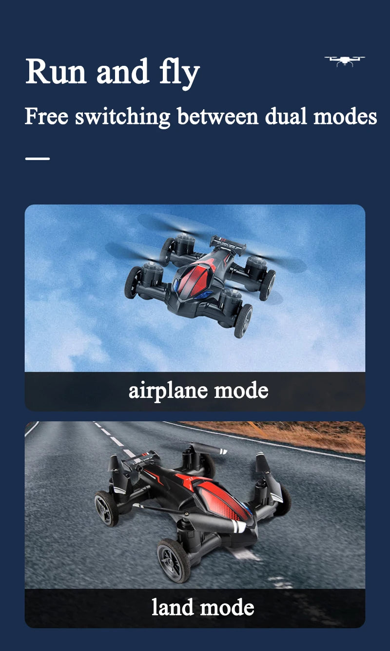 JJRC 2in1 Mini Drone Air-Ground Flying Car 2.4G Dual Mode Racing Professional RC Car Quadcopter Drone Children Off-road Toy Dron
