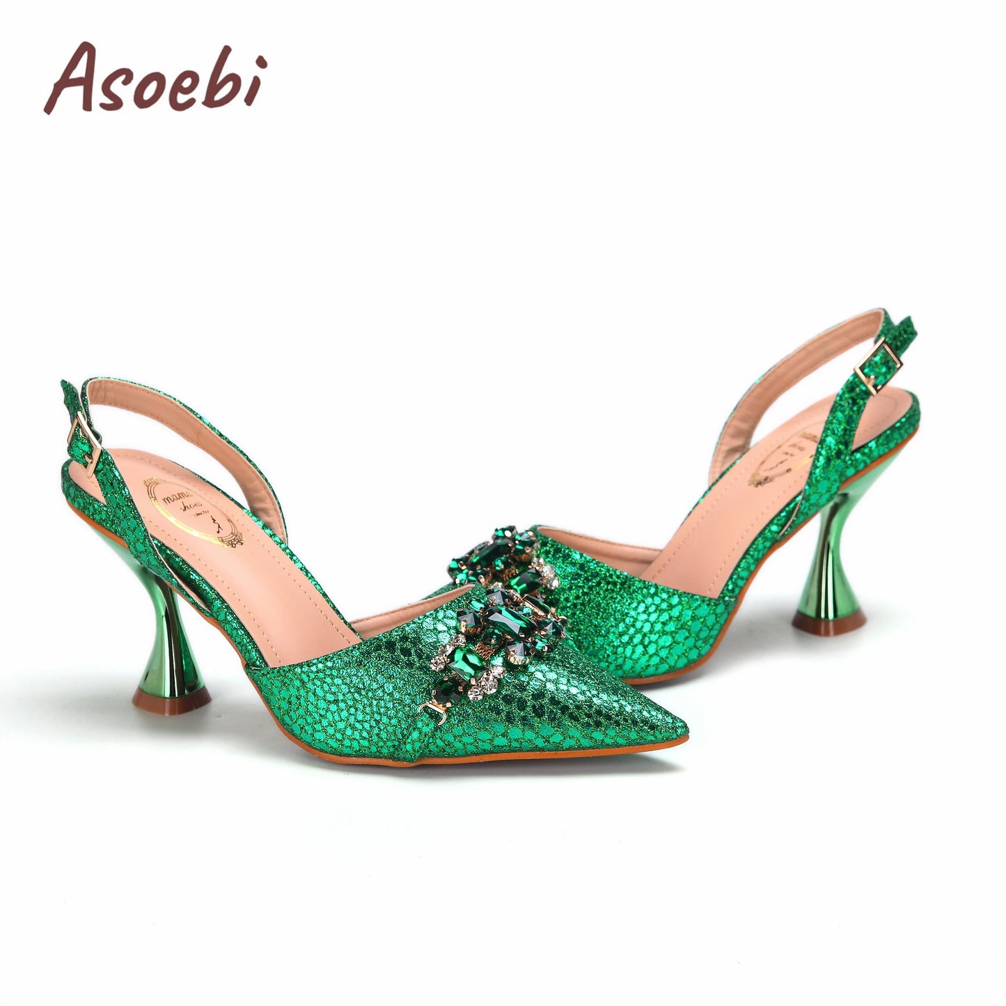 Gold Sandals for Women 2024 Luxury Wedding Pumps High Heels Rhinestone Design Party Shoes and Bags Set for Wedding Party