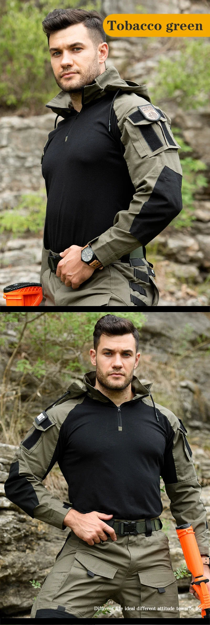 Combat Shirt Hoodies Wear resistant Tops Men Airsoft Tactical Shirts Long Sleeve Paintball Camping Hunting Clothing