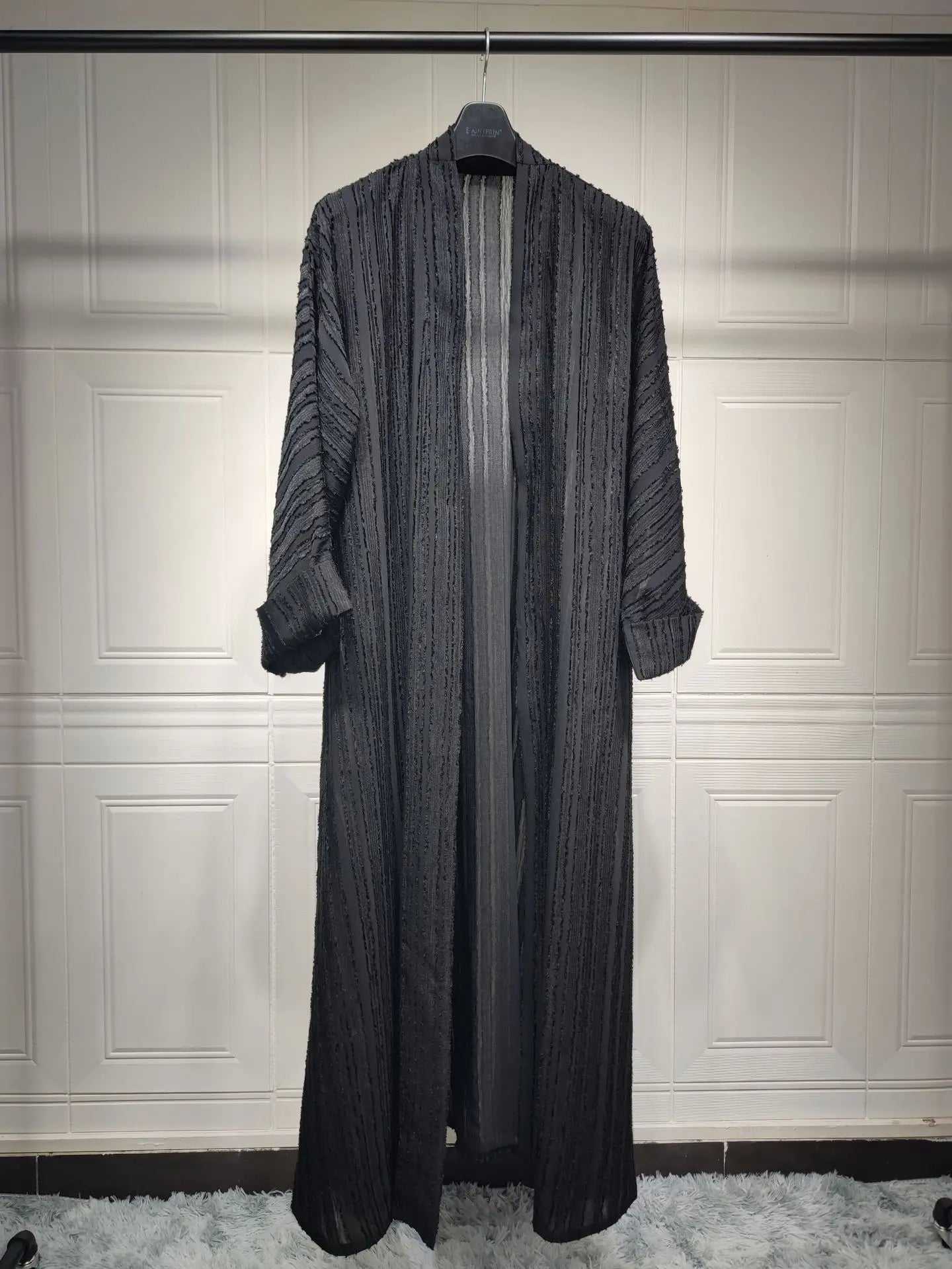 2024 New Fashion Muslim Kimono Abaya Solid Striped Retro Ethnic Cardigan Robe Dubai Middle Eastern Saudi Arabia Eid Clothes