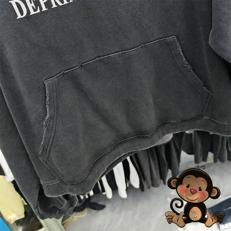 Washed Blue Best Quality 1:1 ERD Men's Hoodie Thick and Loose Enfants Riches D é Prim é s Printed Sweatshirt