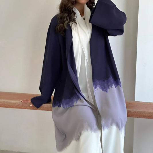Tie-Dyed Long Dress Party Evening Robe Abaya  Women Muslim Moroccan Kaftan Ramadan Jalabiya Islam Dubai Women's Clothes