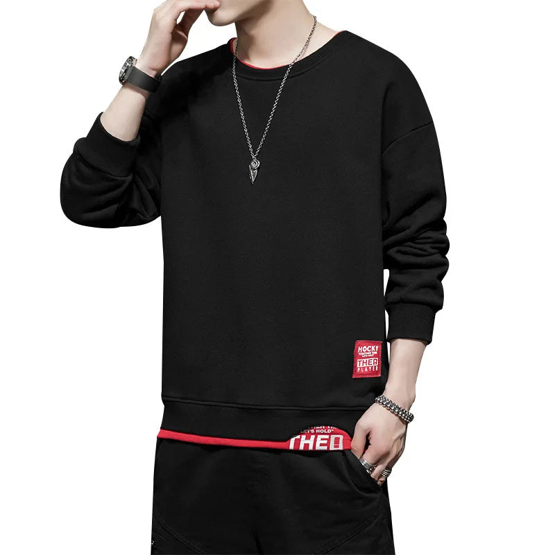 2023 Spring Autumn Men Hoodies Fashion Men Long Sleeve Sweatshirt Patchwork Hoodie Letter Print Quality Jogger Pullovers Male