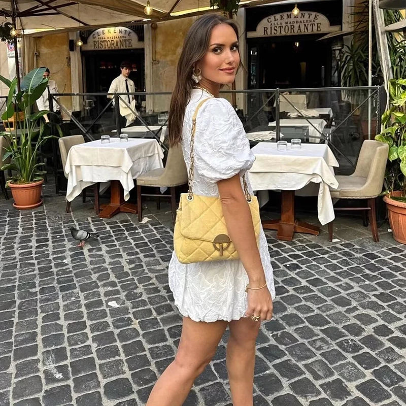 2024 New Embroidered Dresses Summer Women's Fashion Slim V-neck Elegant Vacation Mini Women's Dress Youth Street Party Dress