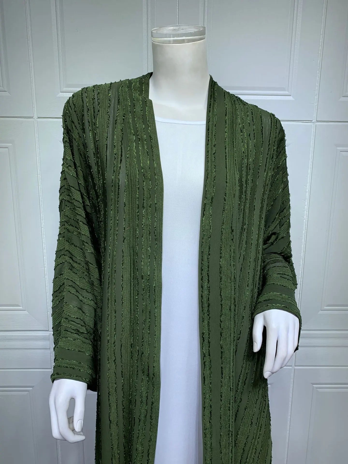 2024 New Fashion Muslim Kimono Abaya Solid Striped Retro Ethnic Cardigan Robe Dubai Middle Eastern Saudi Arabia Eid Clothes