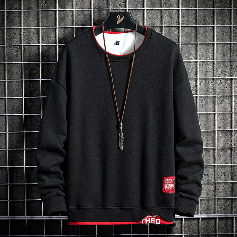 2023 Spring Autumn Men Hoodies Fashion Men Long Sleeve Sweatshirt Patchwork Hoodie Letter Print Quality Jogger Pullovers Male