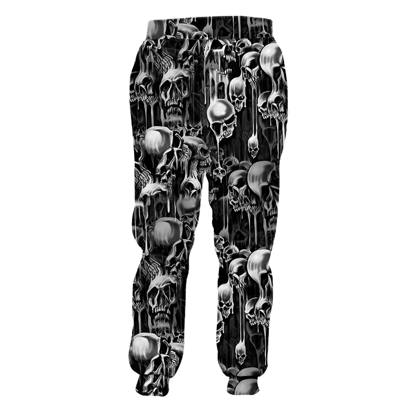 3d Print Skull Smoking Casual Y2k Pants Man Sweatpants New Cool Sweat Joggers Harem Male Full Length Hombre Hooded Golf Shirt