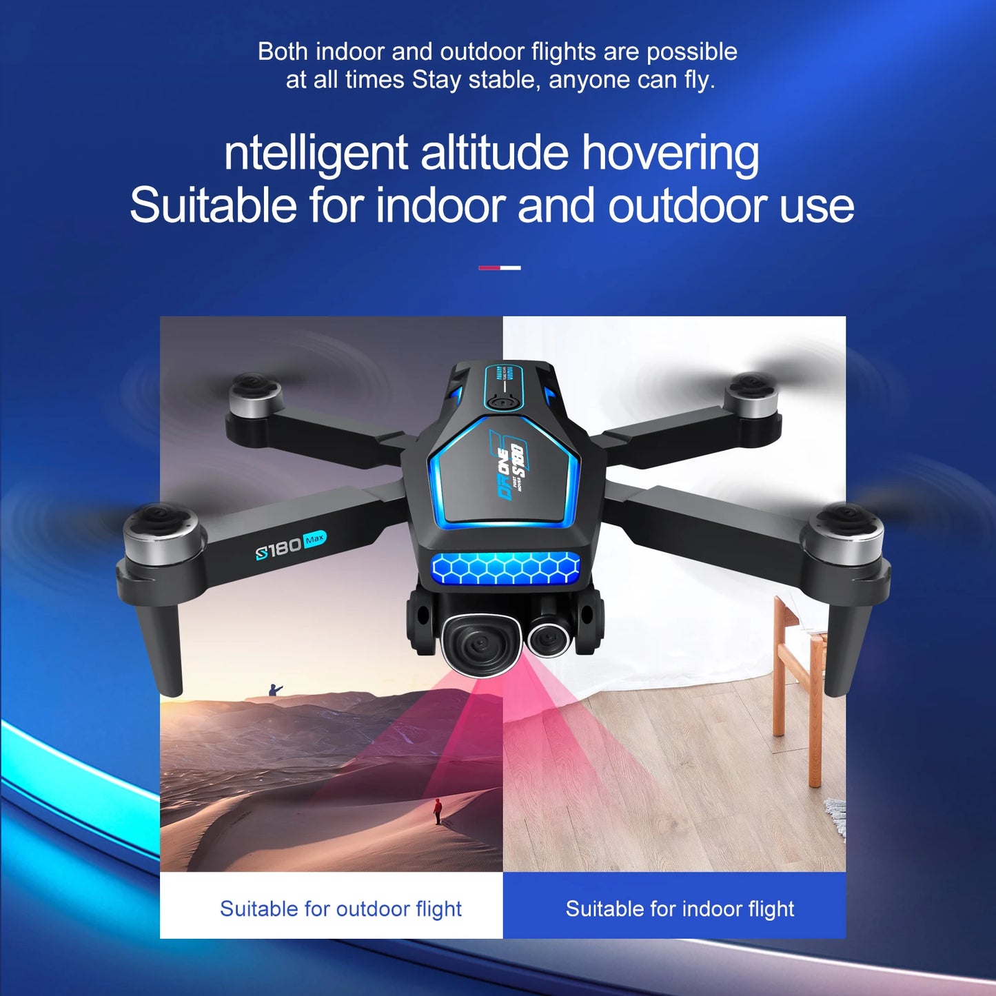 S180 Max Brushless Racing Drone with 4K Camera HD Obstacle Avoidance WIFI FPV Quadcopter  Optical Flow Positioning Helicopter