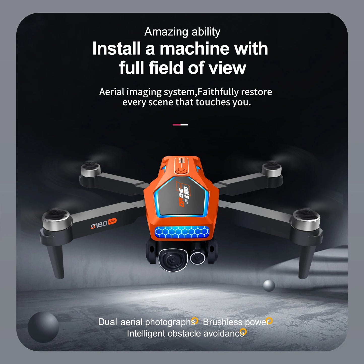S180 Max Brushless Racing Drone with 4K Camera HD Obstacle Avoidance WIFI FPV Quadcopter  Optical Flow Positioning Helicopter