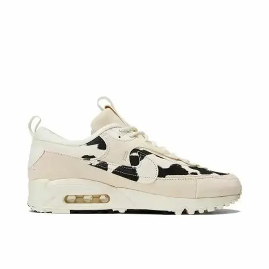 Nike Air Max 90 Futura "Cow Print"  Air Csuhion Shock-Absorbant Daily Casual Running Shoes for Men Women Black Beige FN7170-133
