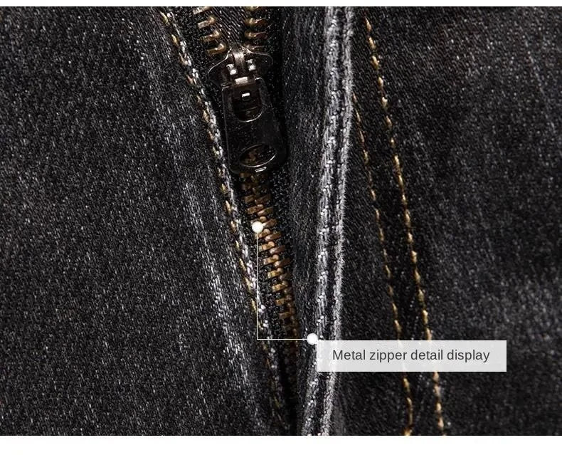 Fashion High-end Korean Luxury Streetwear Punk Casual Slim Fit Denim Jeans for Spring and Autumn with 3D Embroidery Design Jeans