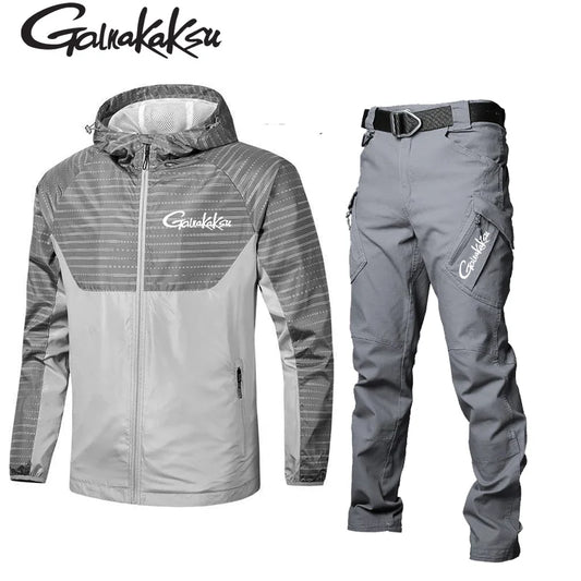 Men's Spring Summer Sun Protection Season Sets Outdoor Sports Waterproof Clothing Hiking Fishing Suit Jacket Tactical Pants