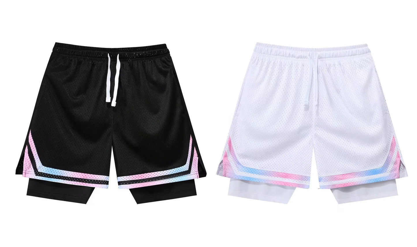 Fake Two Basketball Shorts Loose American Anti-light Men Women Ball Pants Summer Quasi-training Running Sports Five-point Pants