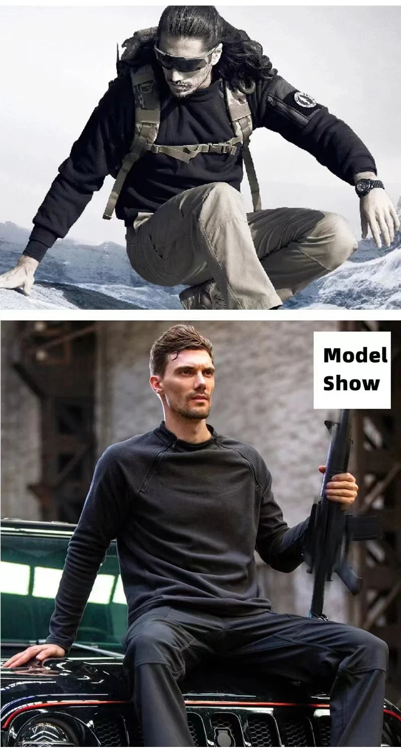 Y2K Mens Tactical Outdoor Fleece Cargo Jacket Clothes Warm Zipper Pullover Men Windproof Coat Thermal Hiking Sweatshirt Techwear