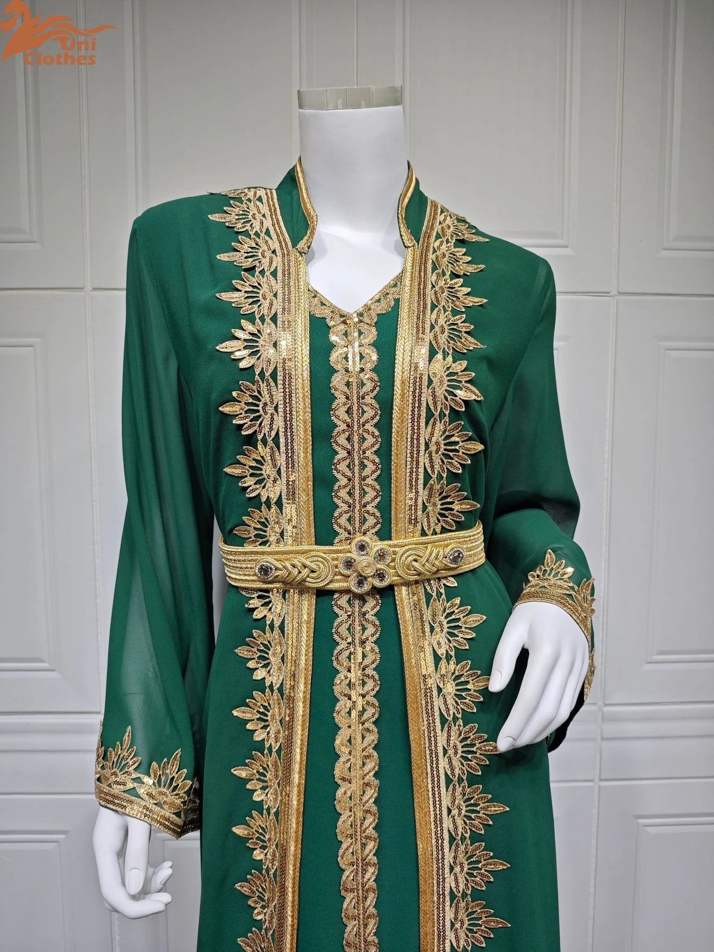 Muslim Sets Women Embroidery Evening Dress Dubai Abaya Turkey Kaftan Eid Djellaba Ramadan Morocco Caftan Jalabiya Vestido AB422