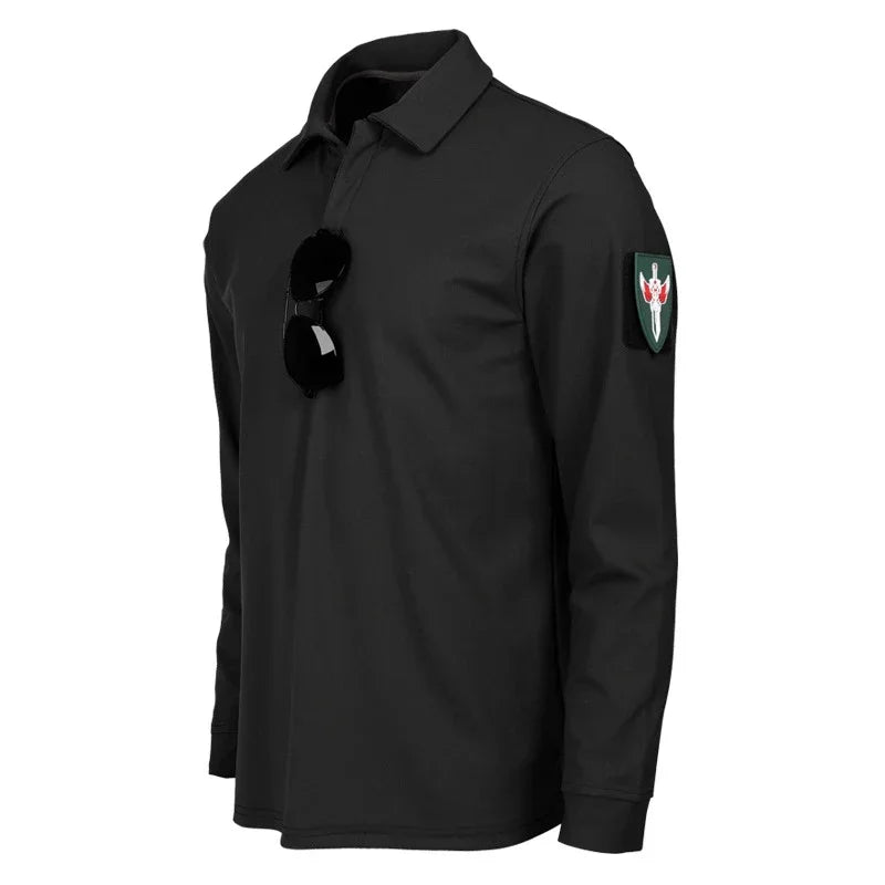 Casual Men Polo Shirts Tactical Military Men's Long Sleeve Shirt Solid Army Hunting Climbing Tee Shirt Quick Dry Breathable Tops