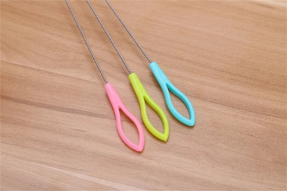 5PCS Nylon Bottle Cleaning Brush Baby Stainless Steel Long Handle Cleaning Brushes Soft Hair Straws Spiral Kitchen Cleaning Tool