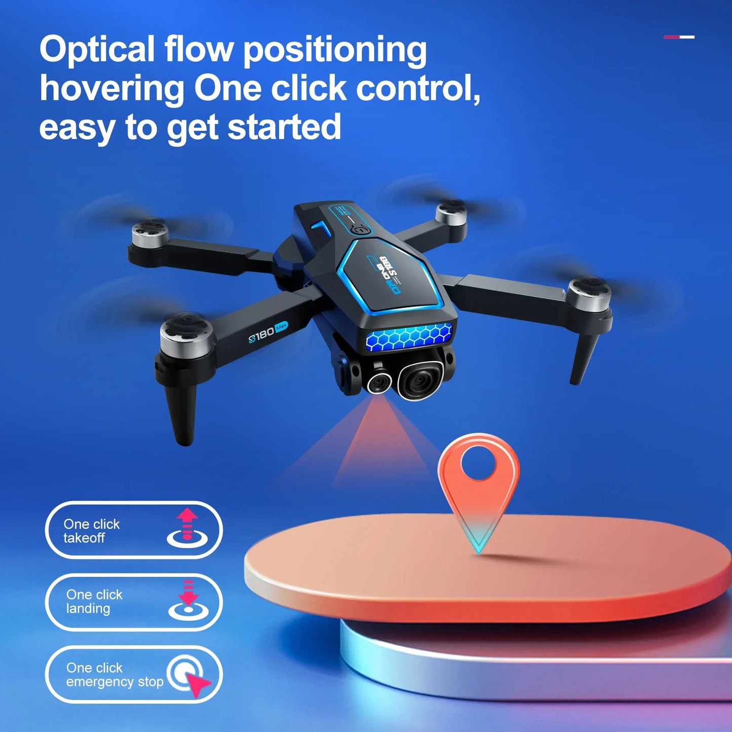 S180 Max Brushless Racing Drone with 4K Camera HD Obstacle Avoidance WIFI FPV Quadcopter  Optical Flow Positioning Helicopter