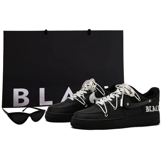 【Customize】Nike Air Force 1 Skateboarding Shoes Unisex Low-top Black Sneakers shoes CW2288-001