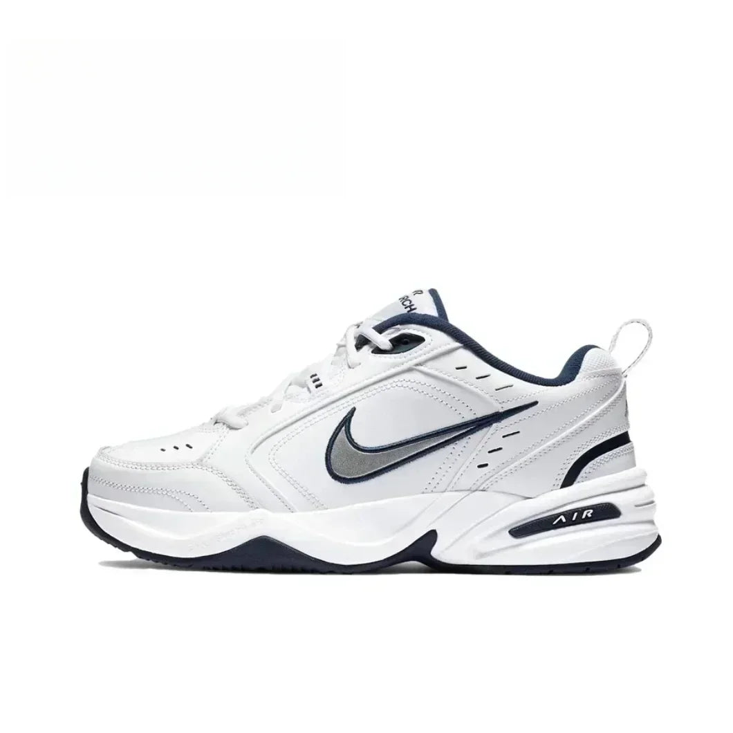 Nike Air Monarch IV White Navy Retro Versatile Casual Men Women Daddy Shoes Running Shoes Anti-Slip Hard-Wearing 415445-102