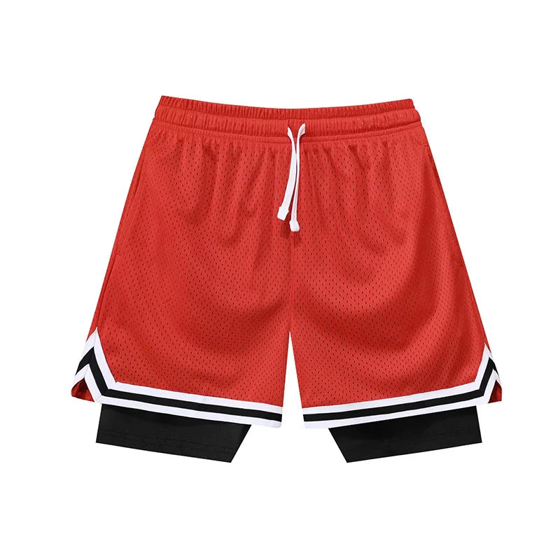 Fake Two Basketball Shorts Loose American Anti-light Men Women Ball Pants Summer Quasi-training Running Sports Five-point Pants