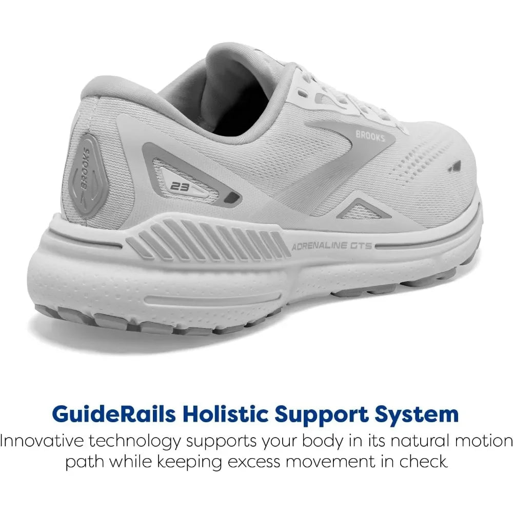 Brooks Men’s Adrenaline GTS 23 Features Breathable Materials For Maximum Comfort On Long Runs