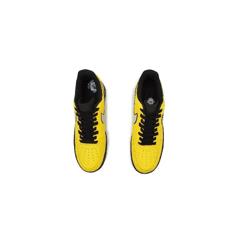 [Custom Mustard yellow for men and women]Nike Air Force 1 Wear-Resistant Low-Top Skateboard Shoes Unisex Yellow Black