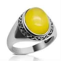 100% Solid Real S925 High Quality 8g Pure Silver Men Ring  Agate Green Fashion Couple Gift