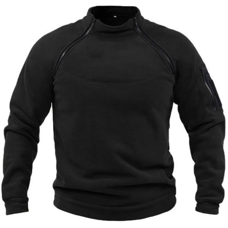 Y2K Mens Tactical Outdoor Fleece Cargo Jacket Clothes Warm Zipper Pullover Men Windproof Coat Thermal Hiking Sweatshirt Techwear