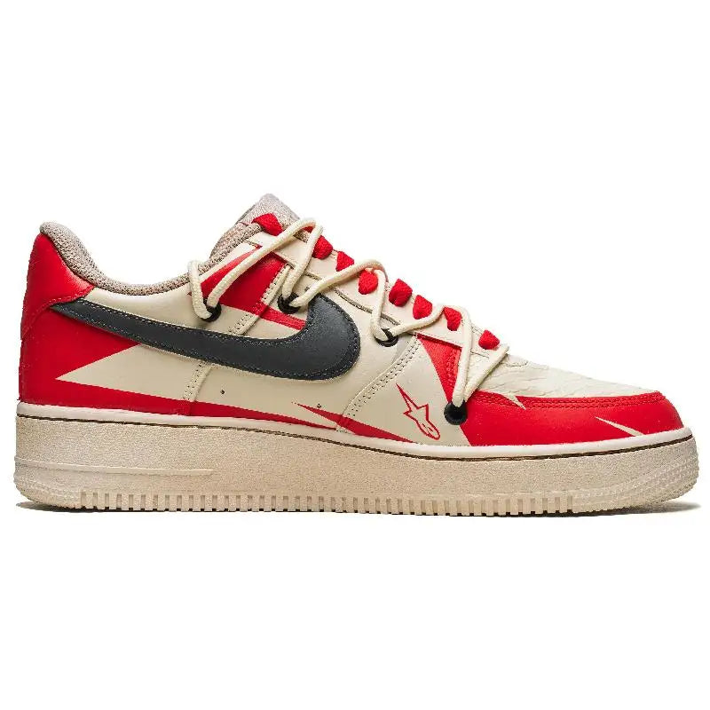 [Custom Red Melody Stage]Nike Air Force 1 Skateboard Shoes Men Low-Top Beige Red