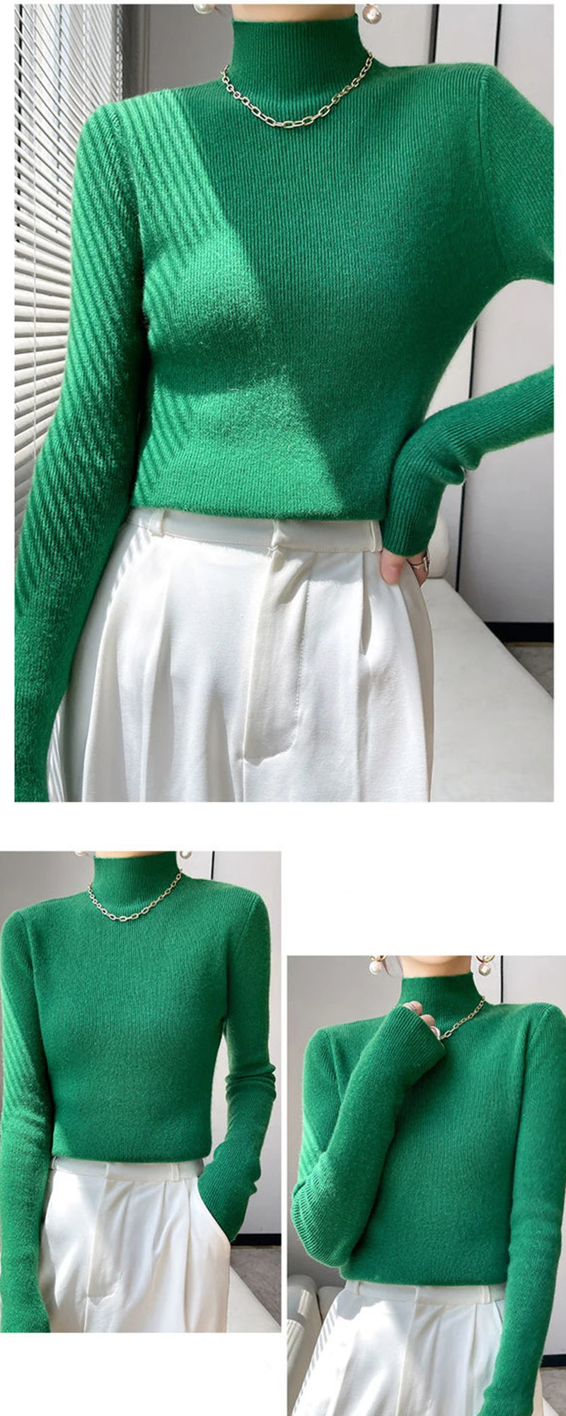 Solid Sweater Women Half Turtleneck Knitted Pullovers Harajuku Korean Thick Knitwear Autumn Winter Fashion Slim Jumpers