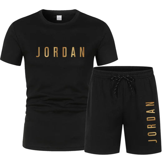 2025 Summer Fashion Trendy Casual Sports Two Piece Set Youth Men's Short sleeved T-shirt+Shorts Set
