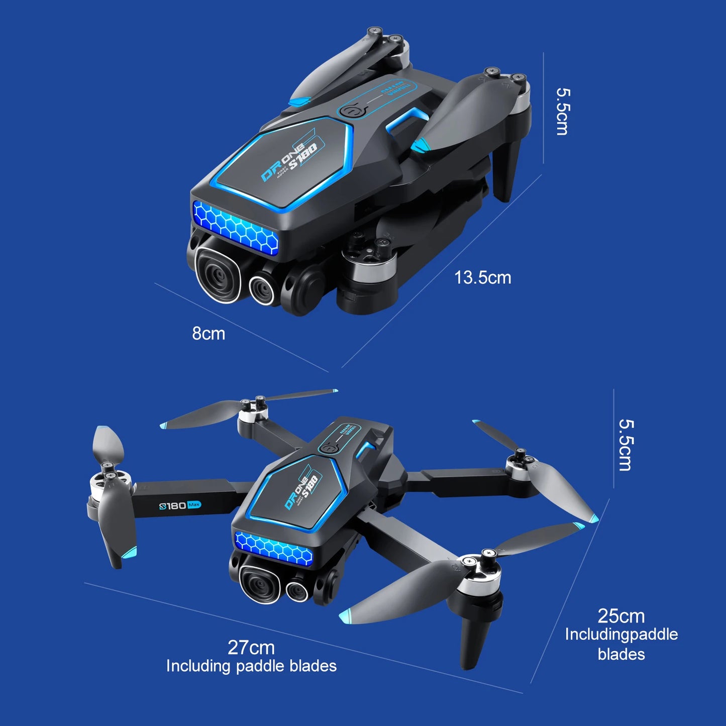 S180 Max Brushless Racing Drone with 4K Camera HD Obstacle Avoidance WIFI FPV Quadcopter  Optical Flow Positioning Helicopter