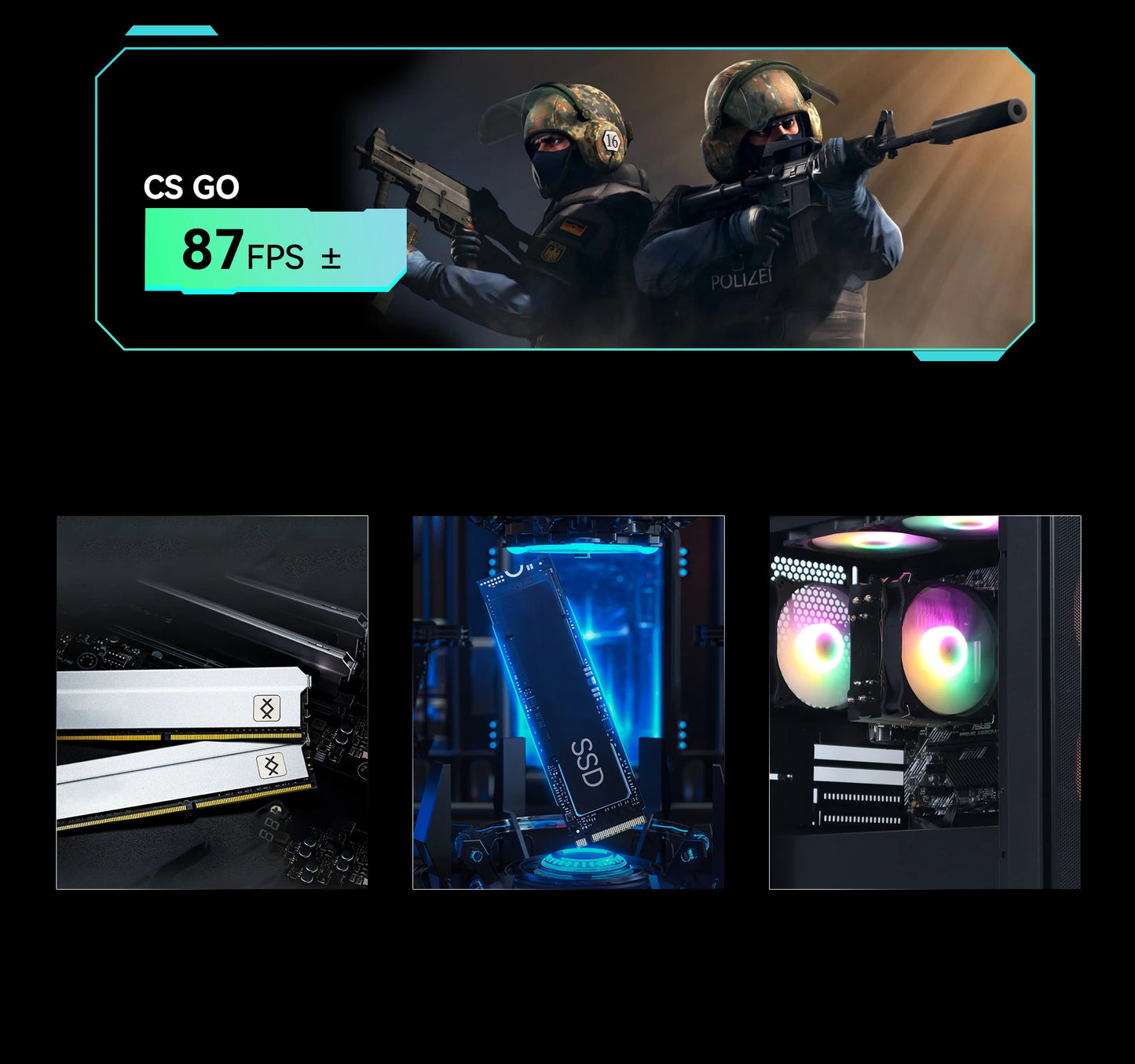 YEAH MAGIC Business Desktop AMD Ryzen 5 5600G 8G*2 DDR4 3200 1T NVME SSD Win 11 Home Gamer Computer Office Work 650W Gold PSU