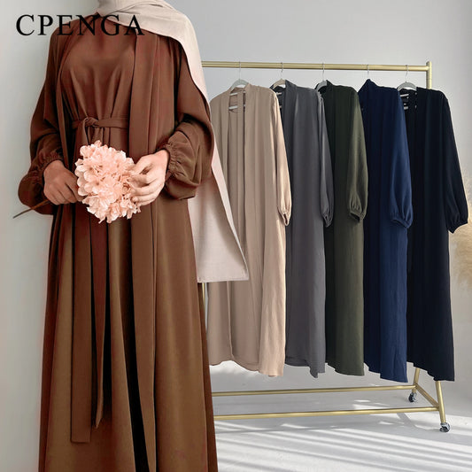 2024 New Muslim Sets for Women Ramadan Prayer Dress Modest Dresses Eid Dubai Abaya Female Islam Clothing Elegant Party Clothes