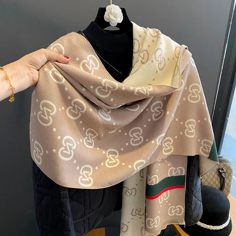 Fashion Double Sides Letters Good Acrylic Cashmere Scarf Shawl Winter Neckerchief Women Summer Travel Cape Wraps Long