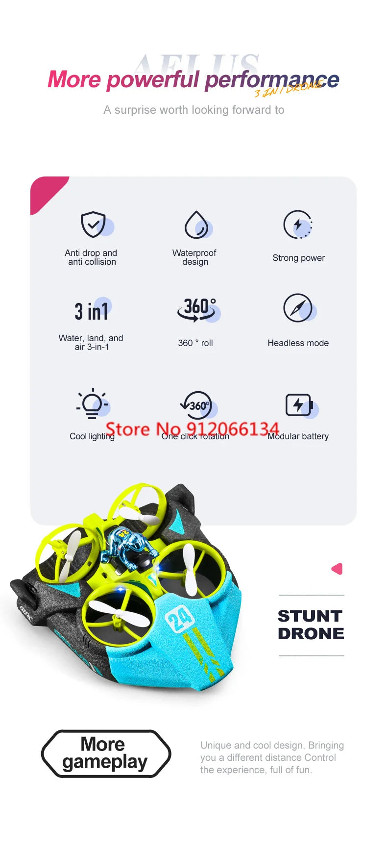 3 In 1 RC Drone Hovercraft Air Flight/Land/Water Driving Quadcopter Aircraft Car Boat Remote Control Airplane Boy Kid Gift Toys