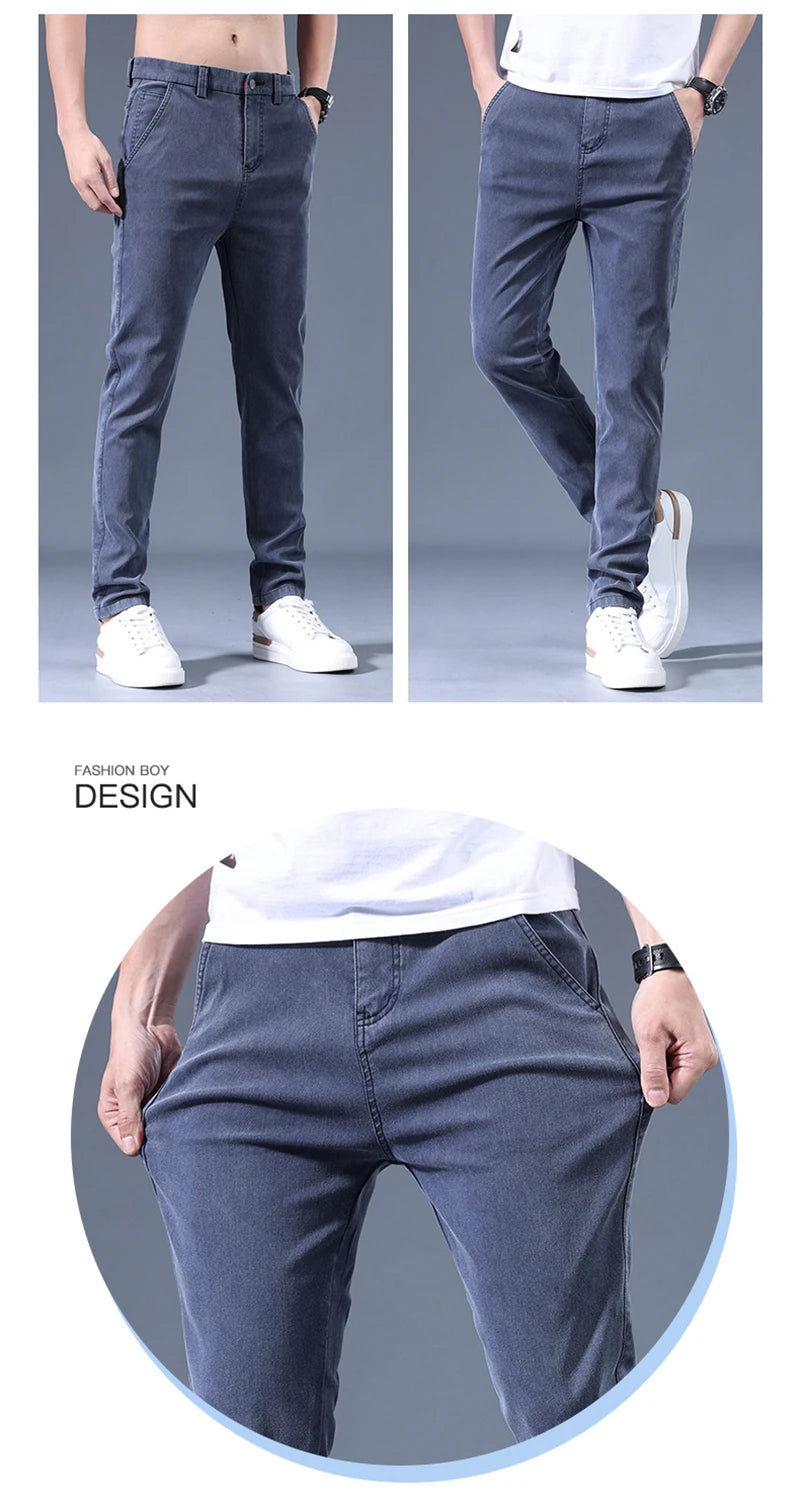 Men's Jeans 2023 New Spring And Autumn Casual Slim Trouser For Men High Quality Business Simple Slim Fit Men's Pant